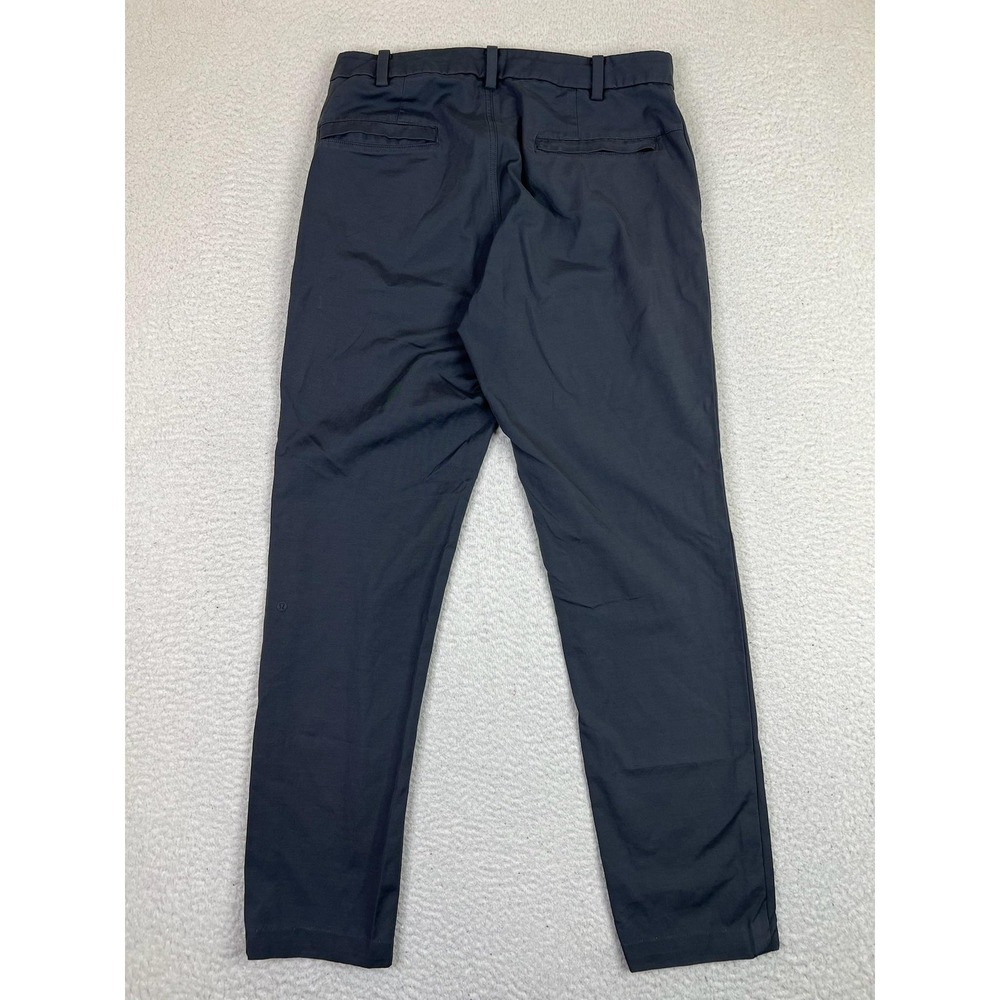 Lululemon Chino Pants Mens 31x31 Gray Stretch Business Casual Zip Solid Slim - Picture 2 of 12
